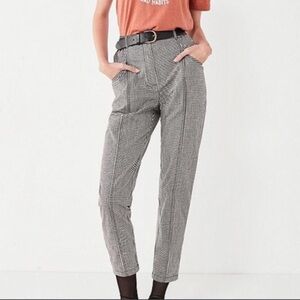 NWT Urban Outfitters Silence and Noise Black and White Gingham Pants, Size 4
